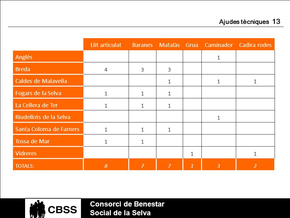 Consorci de Benestar Social de la Selva Ajudes tècniques 13