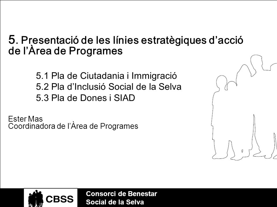 5. Presentació de les línies estratègiques d’acció de l’Àrea de Programes