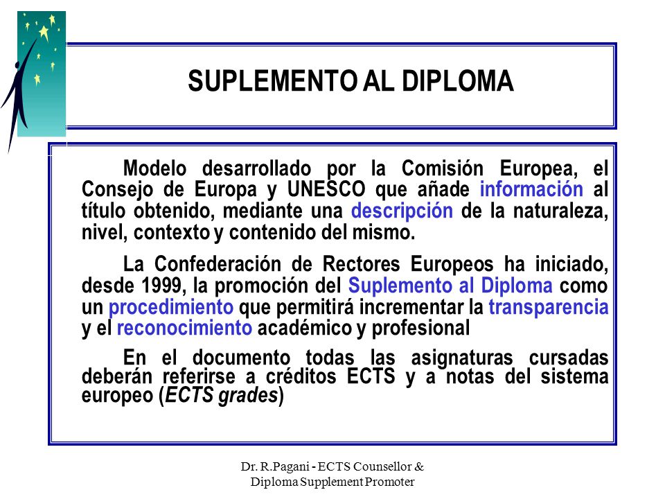 Dr. R.Pagani - ECTS Counsellor & Diploma Supplement Promoter