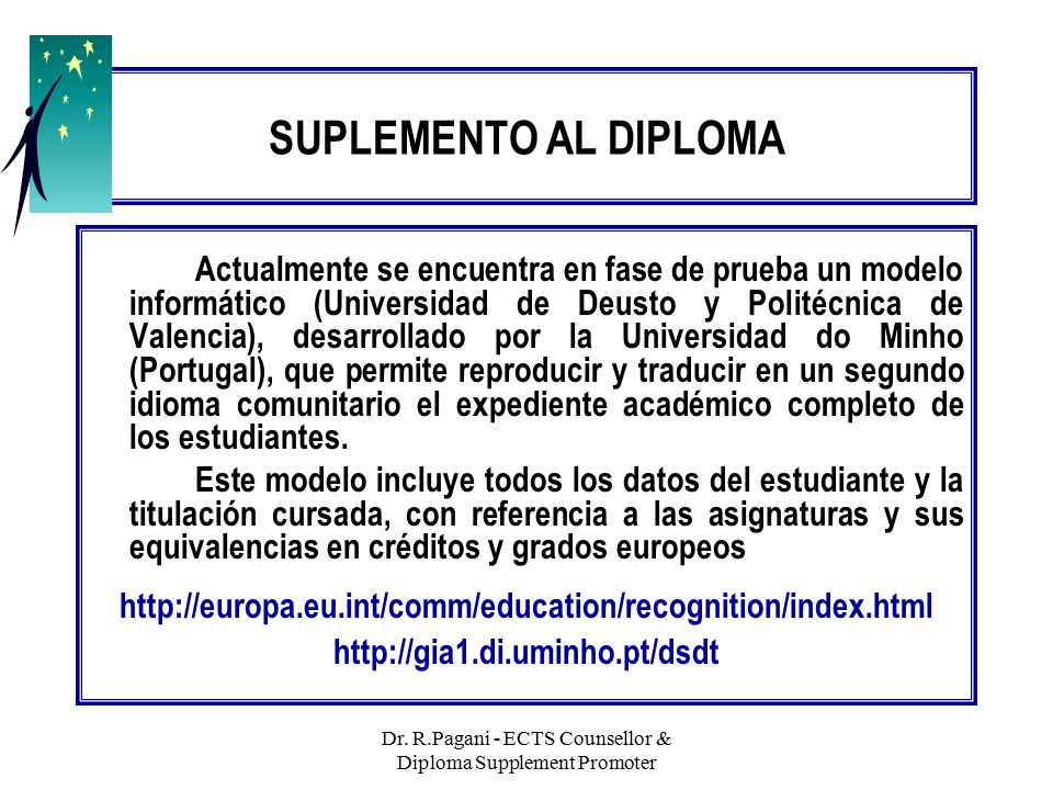 Dr. R.Pagani - ECTS Counsellor & Diploma Supplement Promoter