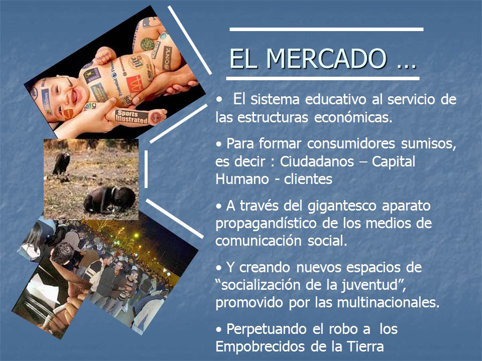 EL MERCADO … El sistema educativo al servicio de las estructuras económicas.