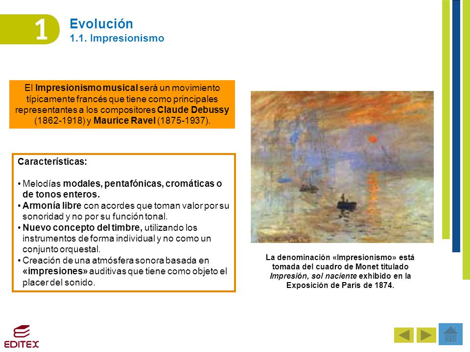 Impresión, sol naciente exhibido en la Exposición de París de 1874.