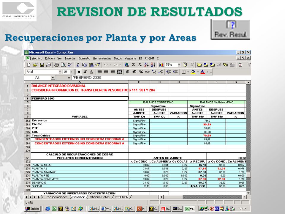 REVISION DE RESULTADOS