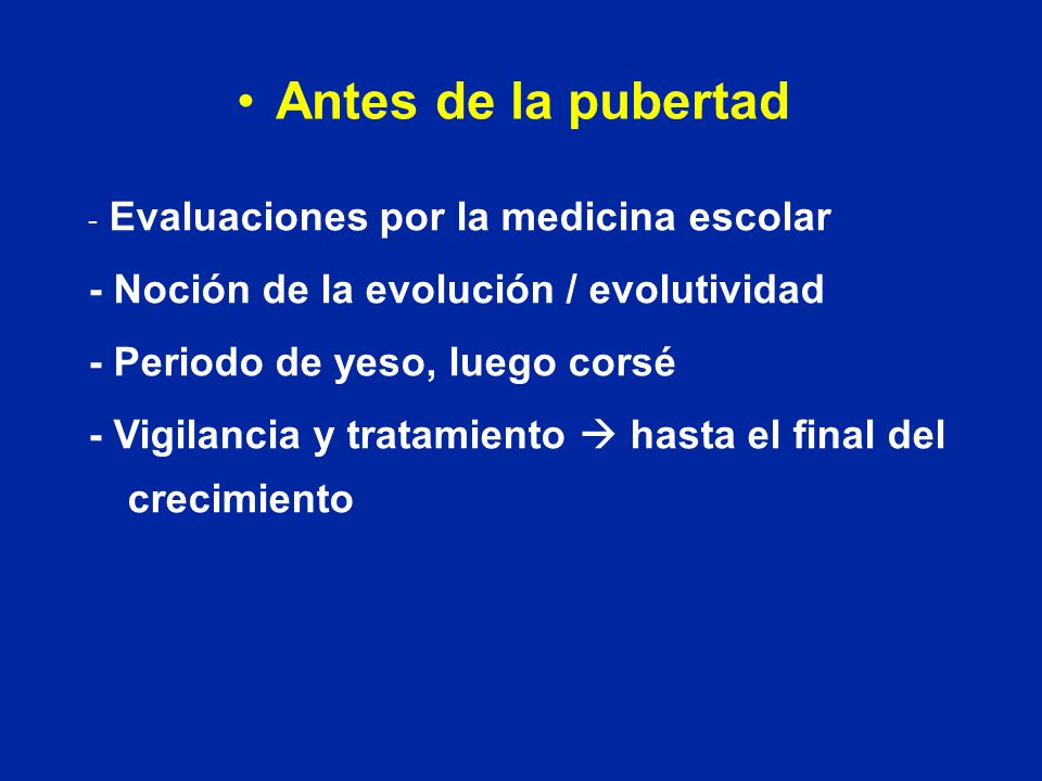 Antes de la pubertad - Noción de la evolución / evolutividad