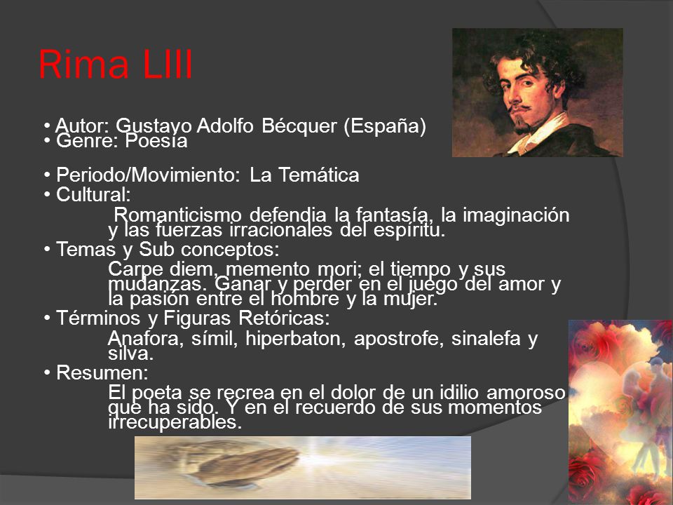 Rima LIII • Autor: Gustavo Adolfo Bécquer (España) • Genre: Poesía