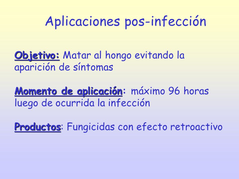 Aplicaciones pos-infección