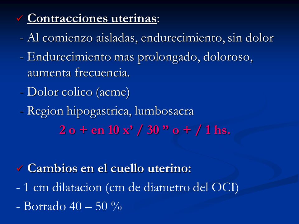 Contracciones uterinas: