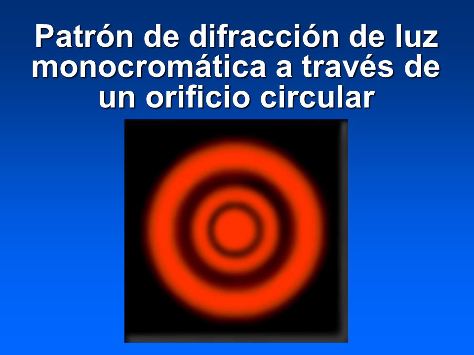 Patrón de difracción de luz monocromática a través de un orificio circular
