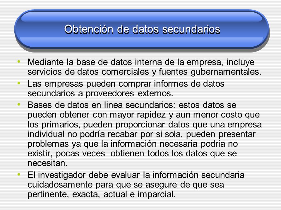 Obtención de datos secundarios