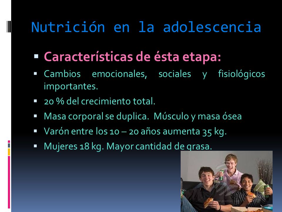 Nutrición en la adolescencia