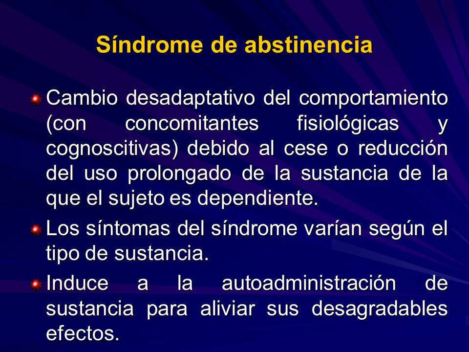 Síndrome de abstinencia