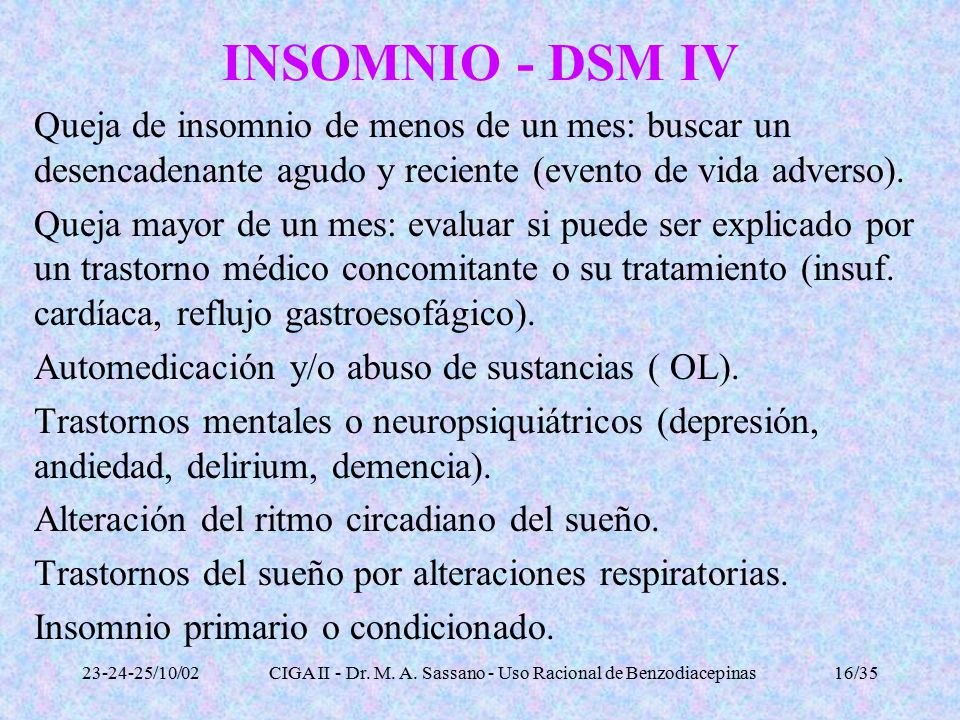 CIGA II - Dr. M. A. Sassano - Uso Racional de Benzodiacepinas