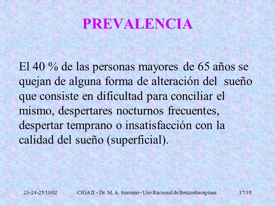 CIGA II - Dr. M. A. Sassano - Uso Racional de Benzodiacepinas