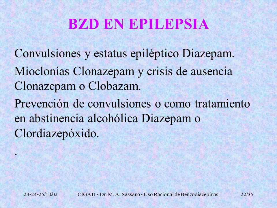 CIGA II - Dr. M. A. Sassano - Uso Racional de Benzodiacepinas