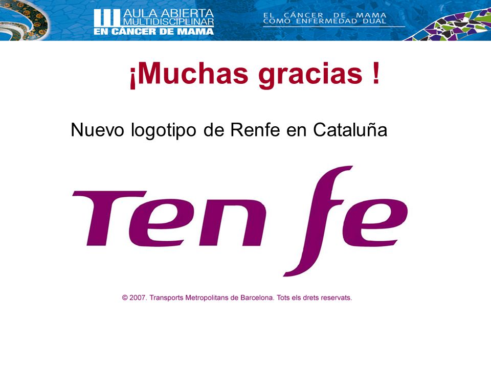 ¡Muchas gracias ! Nuevo logotipo de Renfe en Cataluña