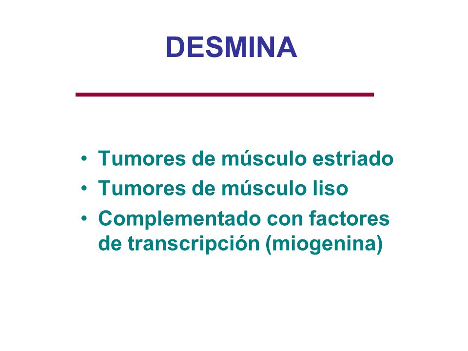 DESMINA Tumores de músculo estriado Tumores de músculo liso