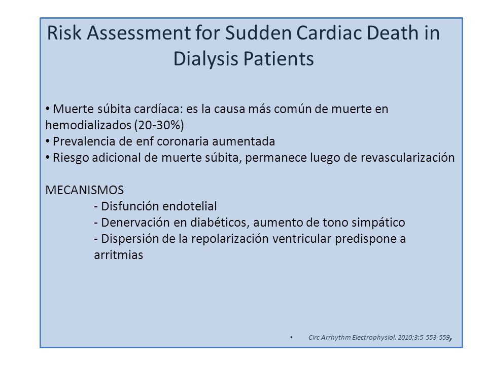 Risk Assessment for Sudden Cardiac Death in Dialysis Patients