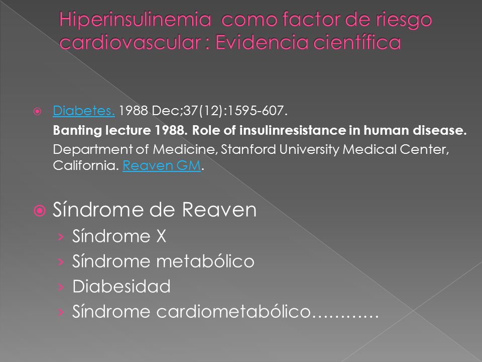 Hiperinsulinemia como factor de riesgo cardiovascular : Evidencia científica