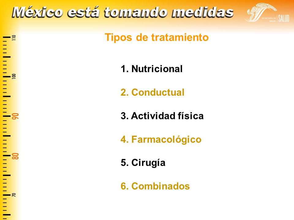 Tipos de tratamiento 1. Nutricional 2. Conductual 3. Actividad física