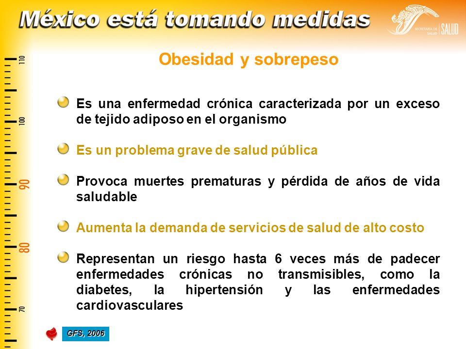 Obesidad y sobrepeso Es una enfermedad crónica caracterizada por un exceso de tejido adiposo en el organismo.