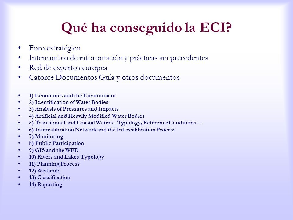 Qué ha conseguido la ECI