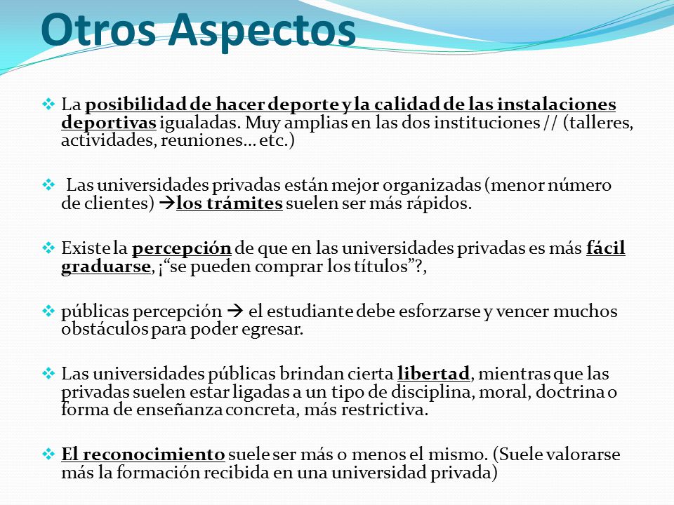 Otros Aspectos