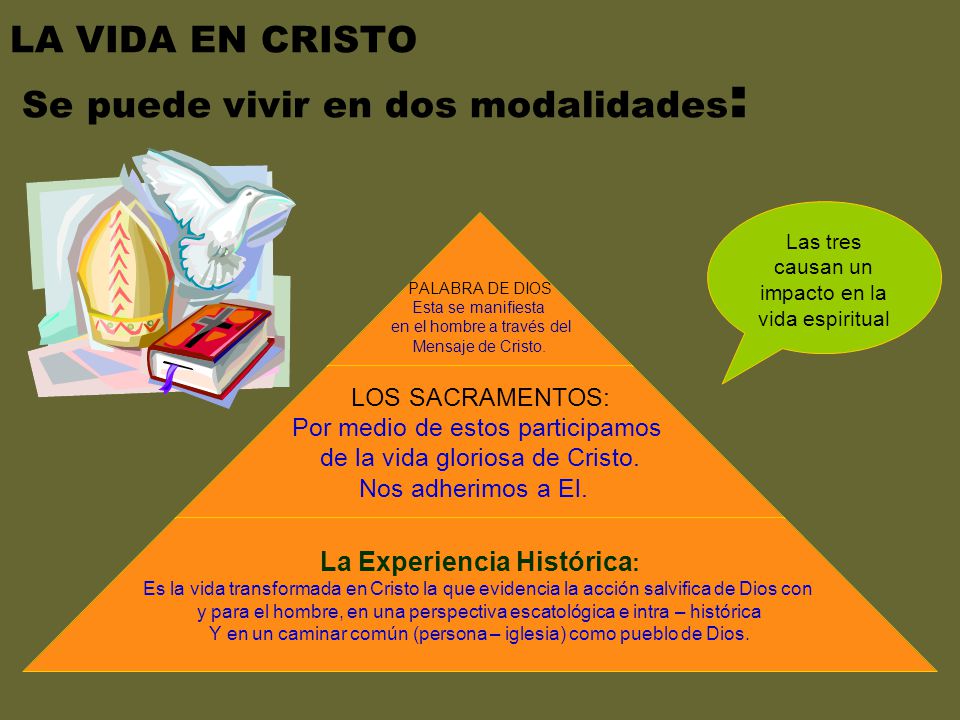 LA VIDA EN CRISTO Se puede vivir en dos modalidades: