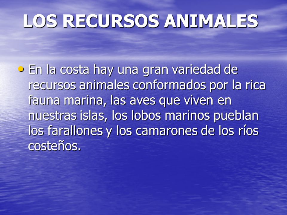LOS RECURSOS ANIMALES
