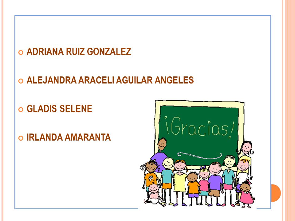 ADRIANA RUIZ GONZALEZ ALEJANDRA ARACELI AGUILAR ANGELES GLADIS SELENE IRLANDA AMARANTA