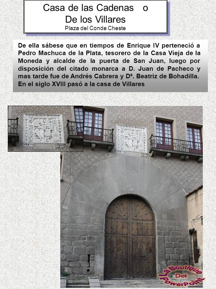 Casa de las Cadenas o De los Villares Plaza del Conde Cheste