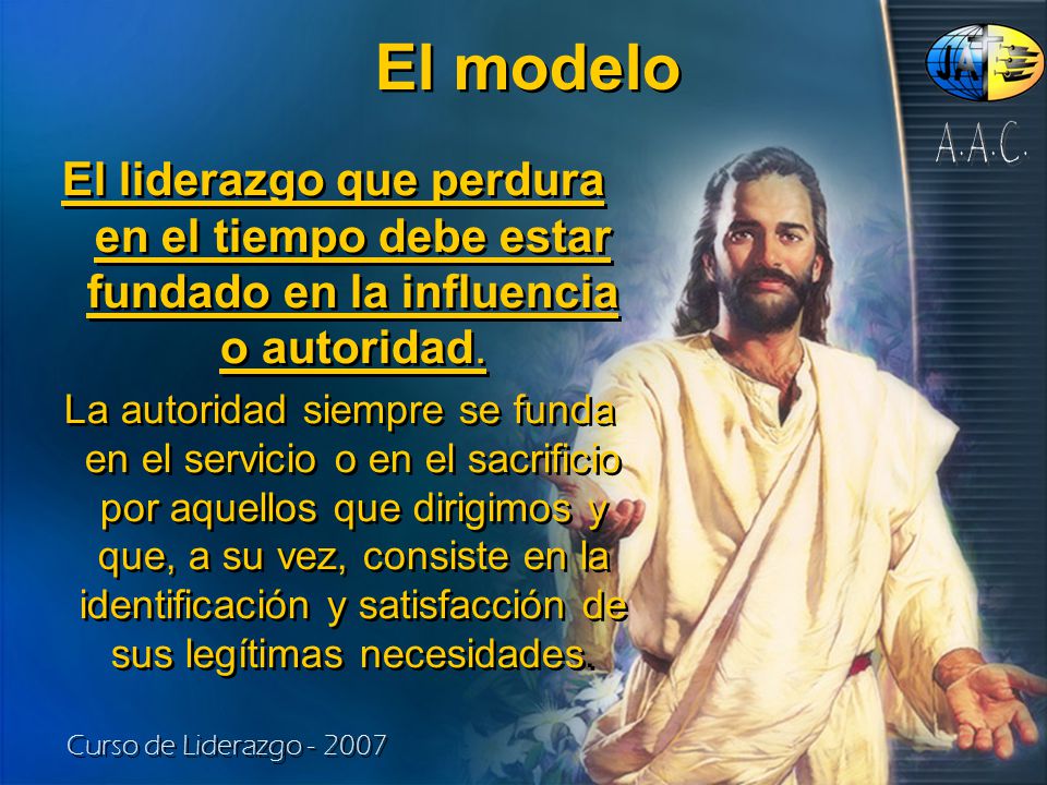 El modelo A.A.C. El liderazgo que perdura en el tiempo debe estar fundado en la influencia o autoridad.