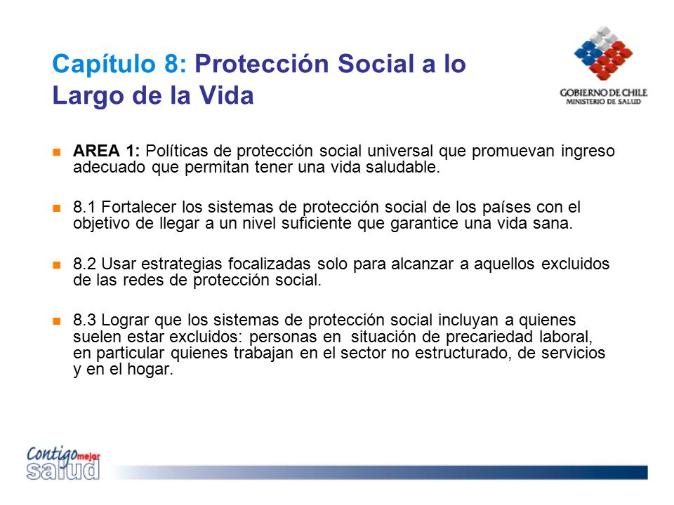 Capítulo 8: Protección Social a lo Largo de la Vida