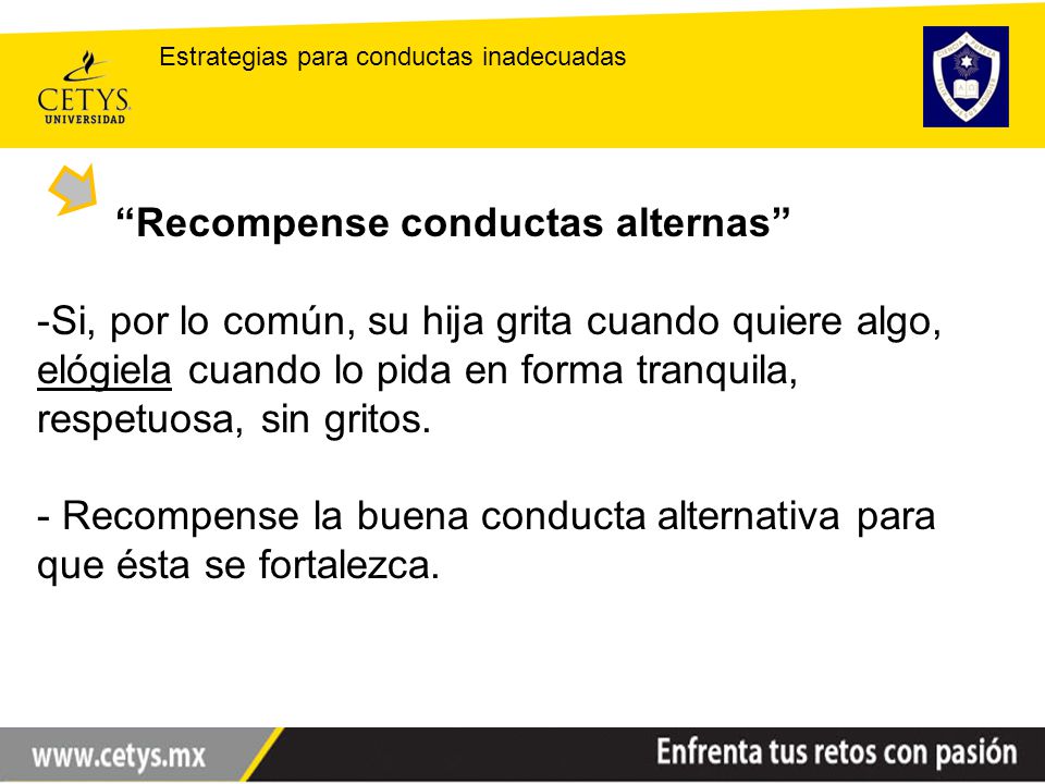 Recompense conductas alternas
