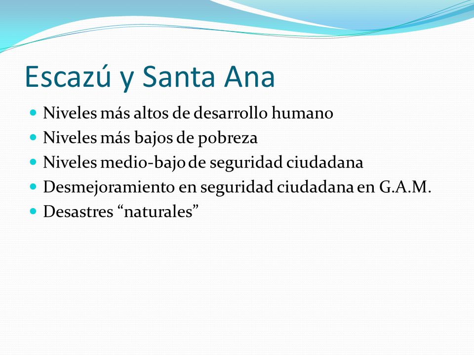 Escazú y Santa Ana Niveles más altos de desarrollo humano