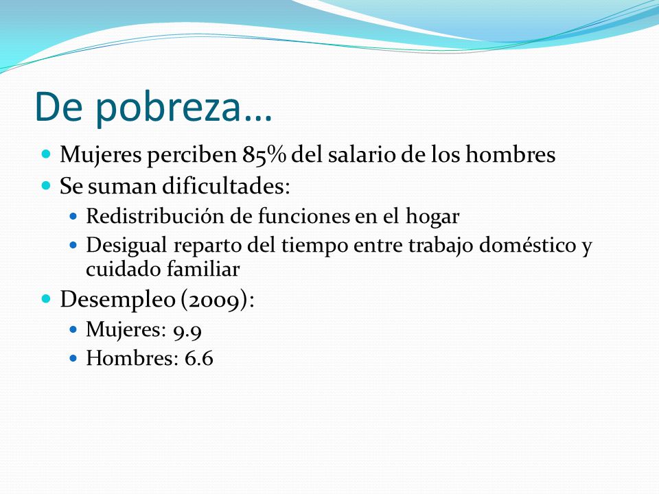 De pobreza… Mujeres perciben 85% del salario de los hombres