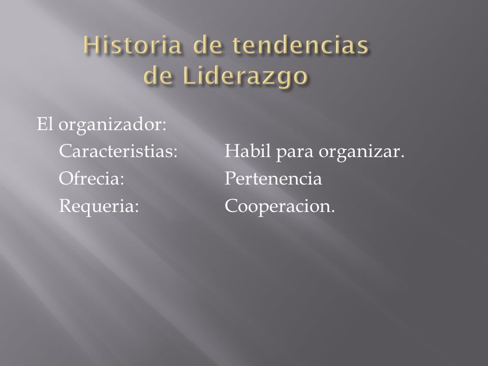 Historia de tendencias de Liderazgo