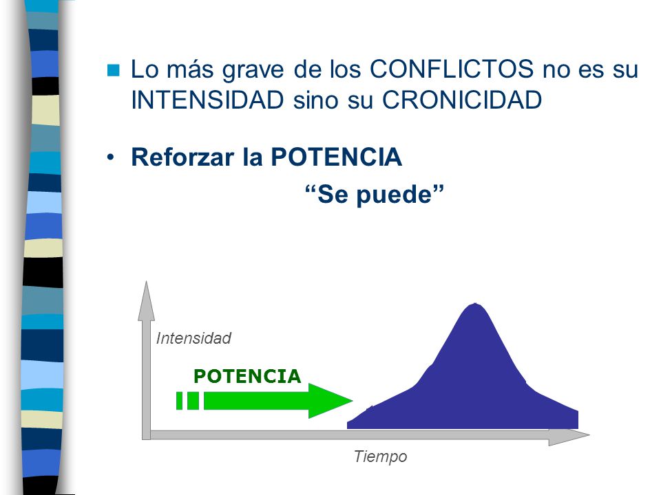 Lo más grave de los CONFLICTOS no es su INTENSIDAD sino su CRONICIDAD