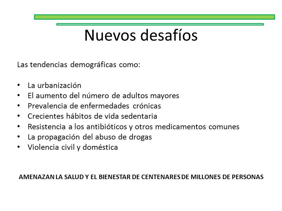 AMENAZAN LA SALUD Y EL BIENESTAR DE CENTENARES DE MILLONES DE PERSONAS