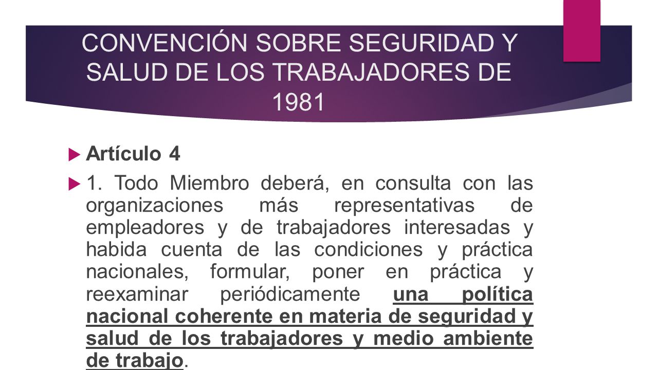 CONVENCIÓN SOBRE SEGURIDAD Y SALUD DE LOS TRABAJADORES DE 1981