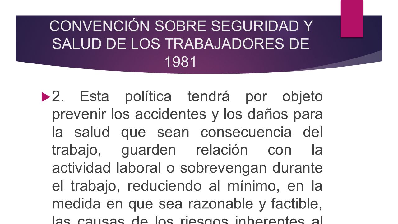 CONVENCIÓN SOBRE SEGURIDAD Y SALUD DE LOS TRABAJADORES DE 1981