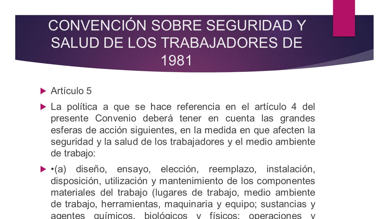CONVENCIÓN SOBRE SEGURIDAD Y SALUD DE LOS TRABAJADORES DE 1981