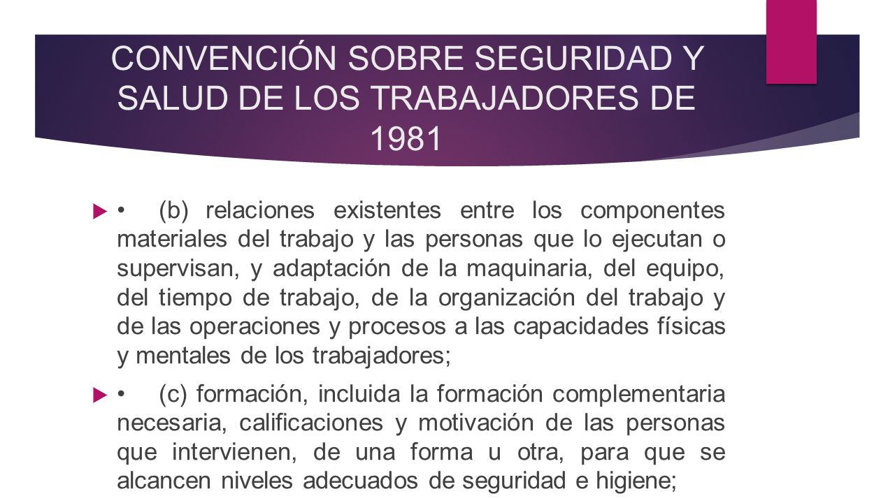 CONVENCIÓN SOBRE SEGURIDAD Y SALUD DE LOS TRABAJADORES DE 1981