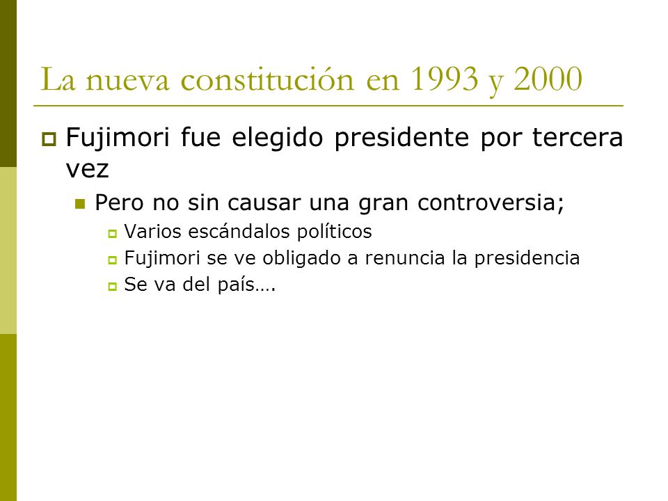 La nueva constitución en 1993 y 2000