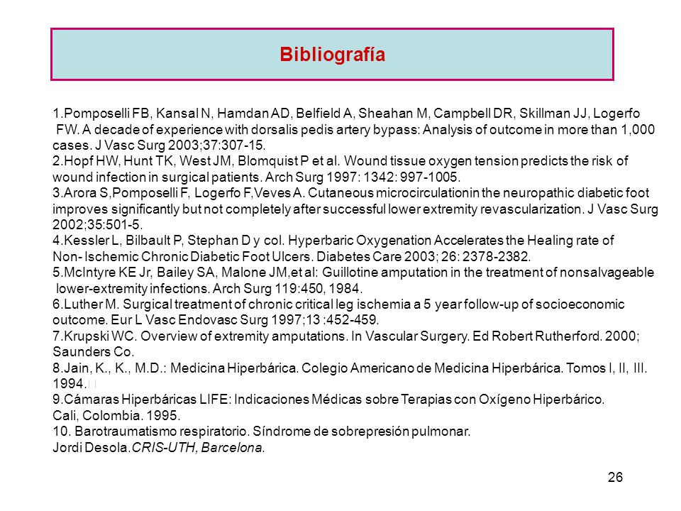 Bibliografía 1.Pomposelli FB, Kansal N, Hamdan AD, Belfield A, Sheahan M, Campbell DR, Skillman JJ, Logerfo.