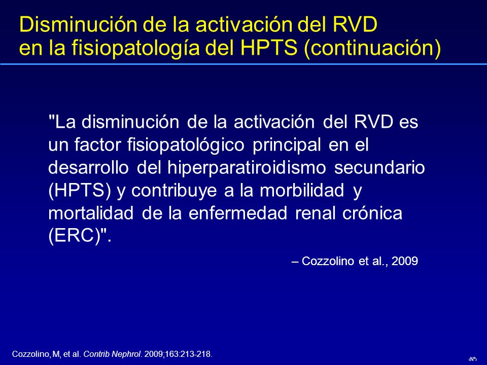 Disminución de la activación del RVD en la fisiopatología del HPTS (continuación)