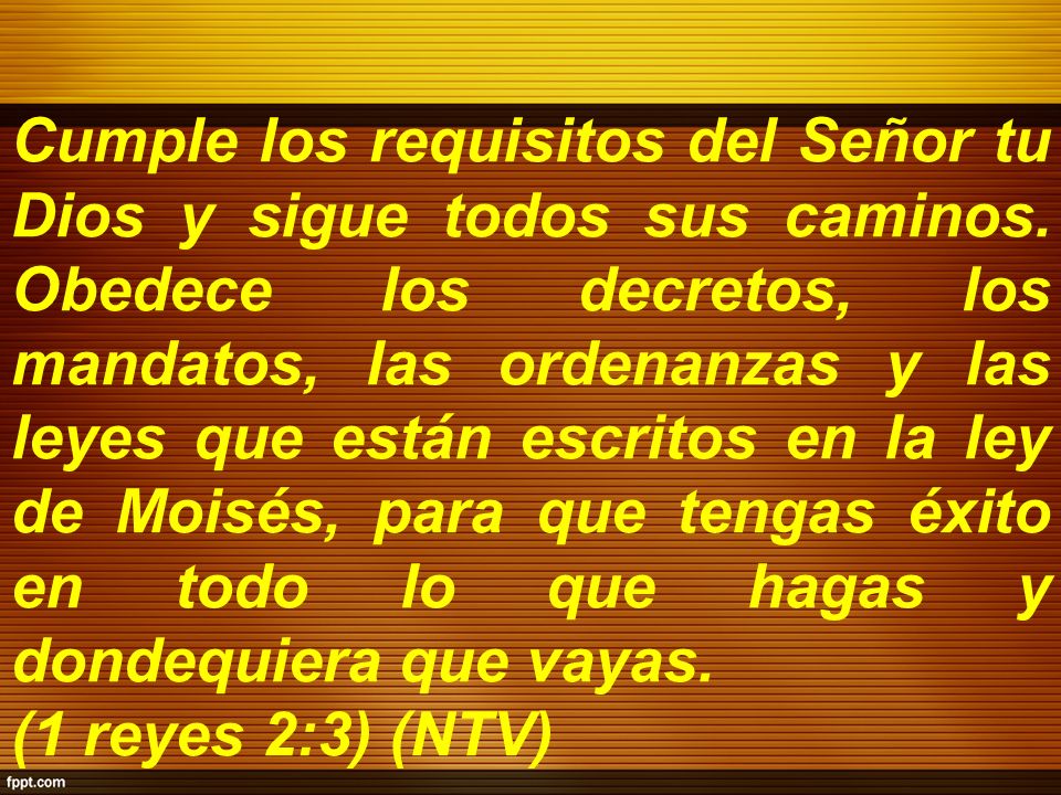 Cumple los requisitos del Señor tu Dios y sigue todos sus caminos