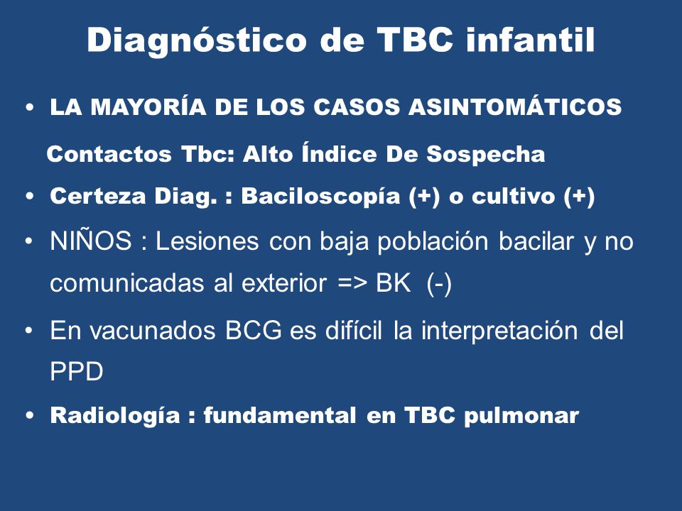 Diagnóstico de TBC infantil