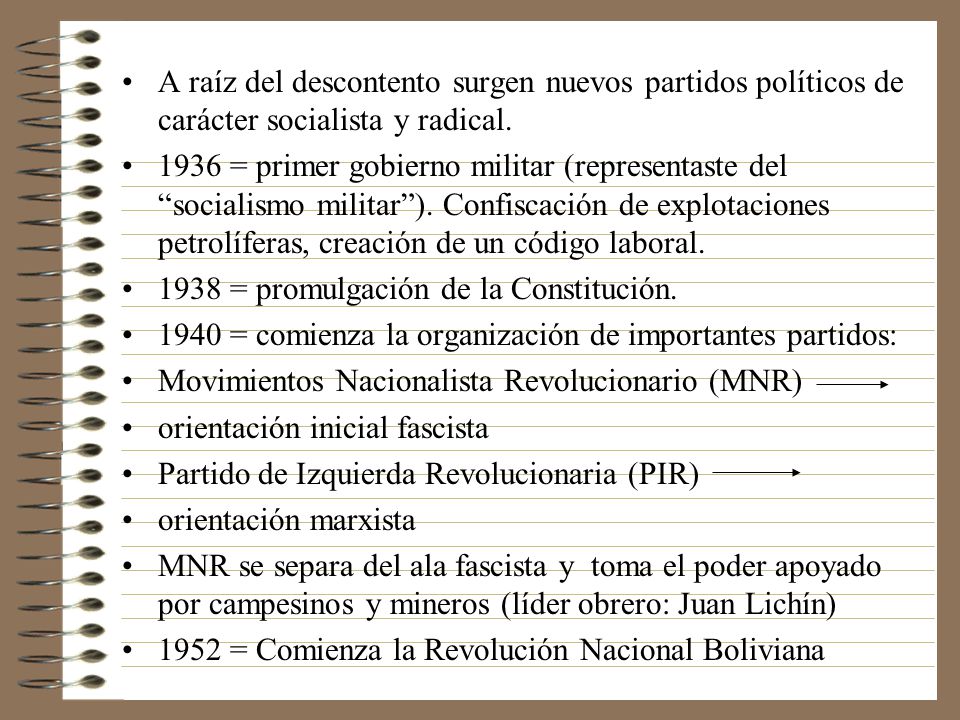 A raíz del descontento surgen nuevos partidos políticos de carácter socialista y radical.