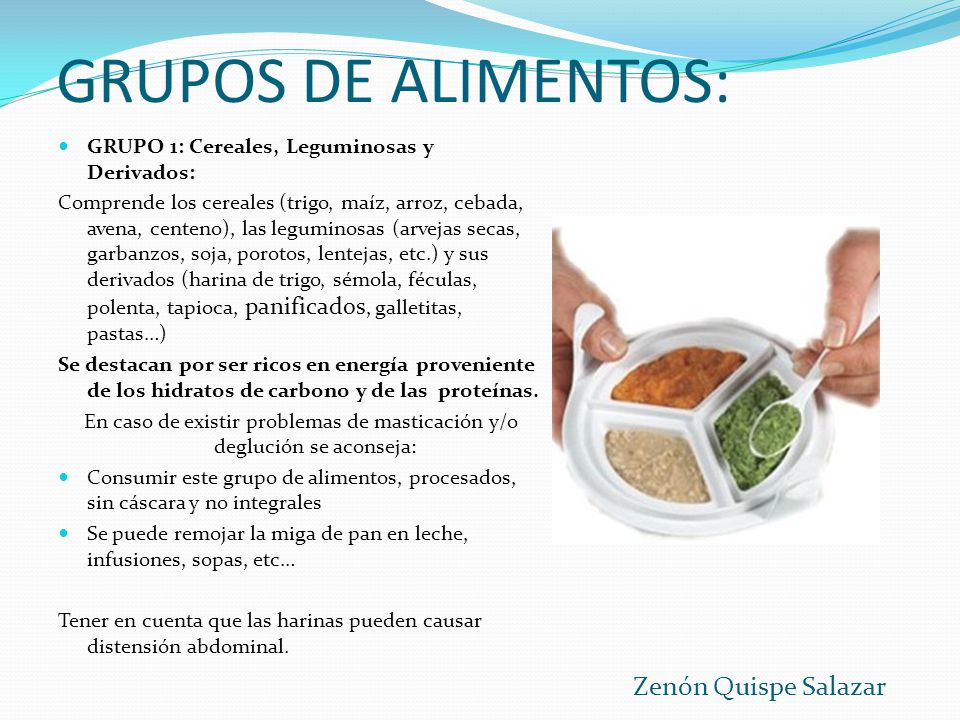 En caso de existir problemas de masticación y/o deglución se aconseja: