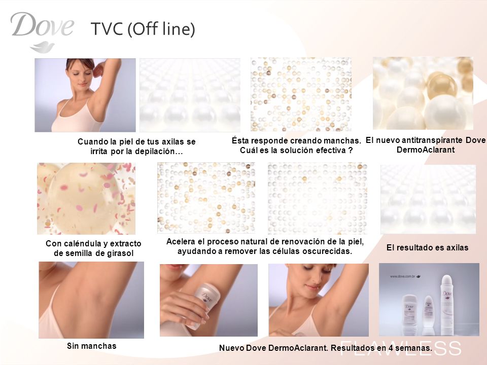 TVC (Off line) Cuando la piel de tus axilas se irrita por la depilación… Ésta responde creando manchas.